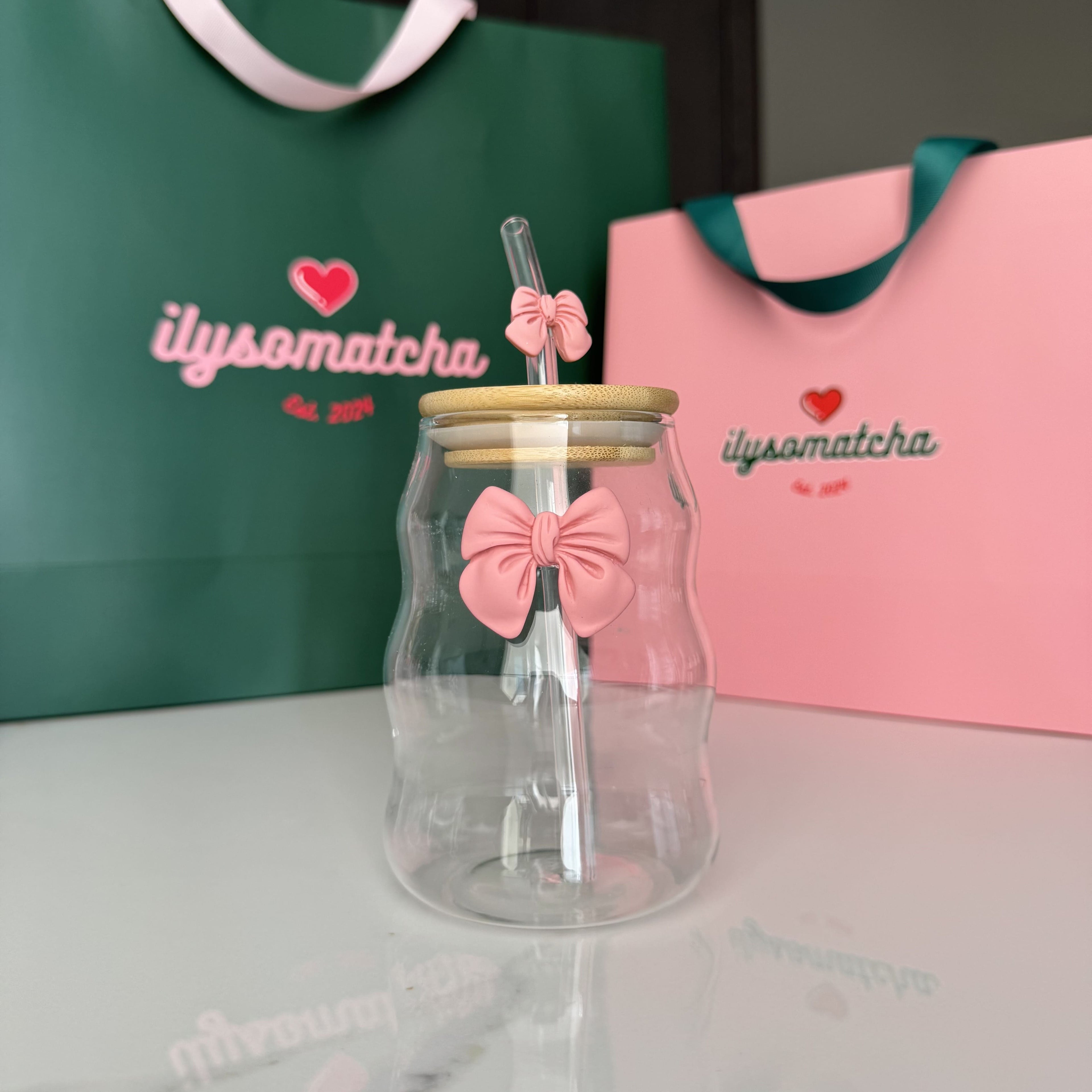 Glass Cup & Straw - Smooth