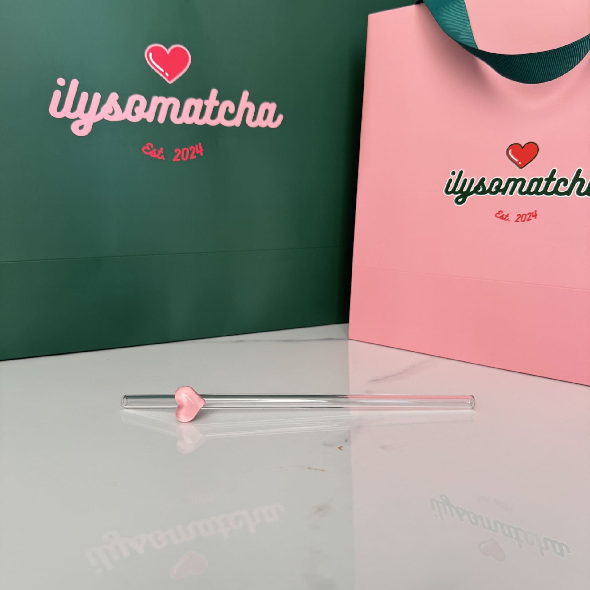 Heart Glass Straw