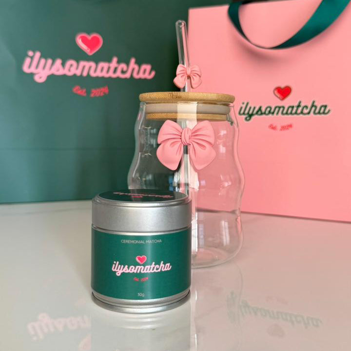 Matcha Powder & Glass Cup