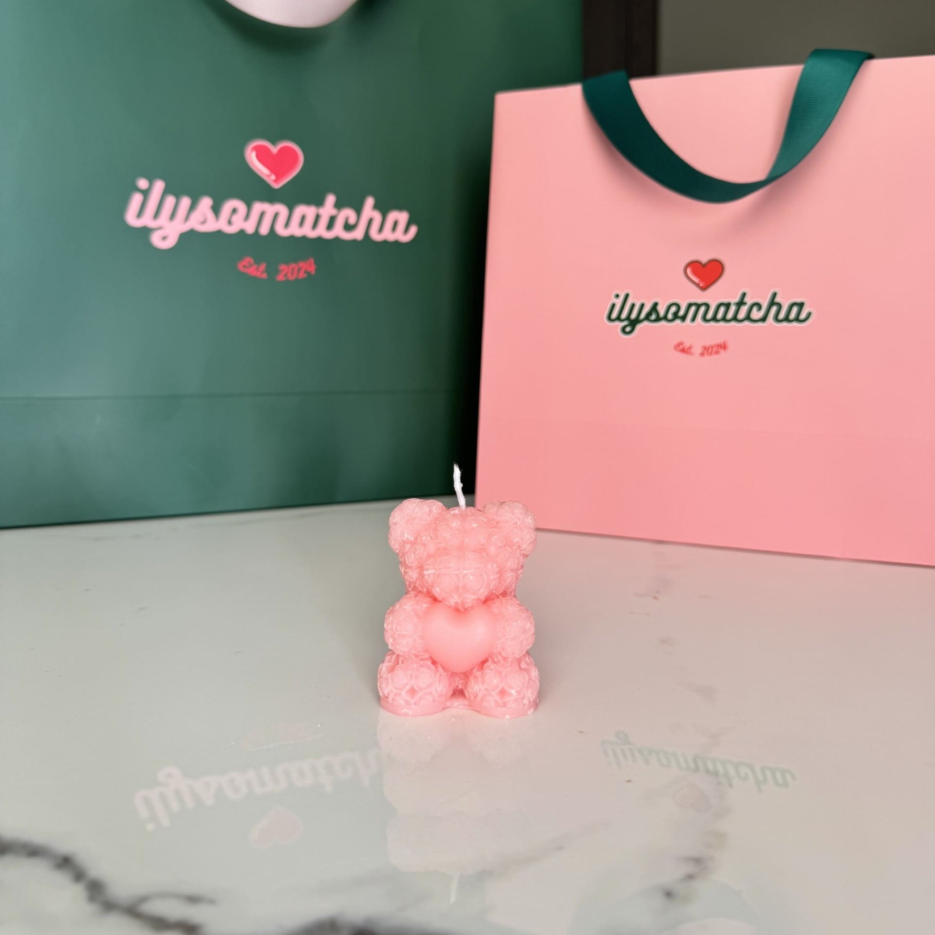 Mini Teddy Candle - Pink